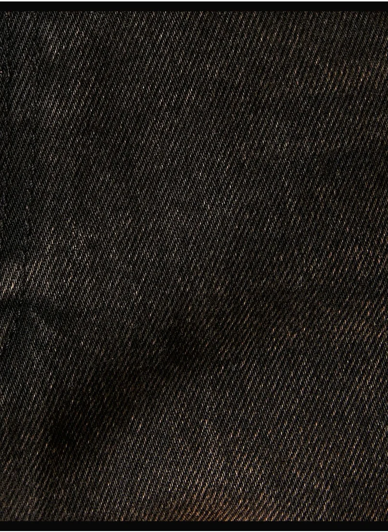 KOTON Washed Effect Buttoned Relax Fit Pocket Detail Jeans