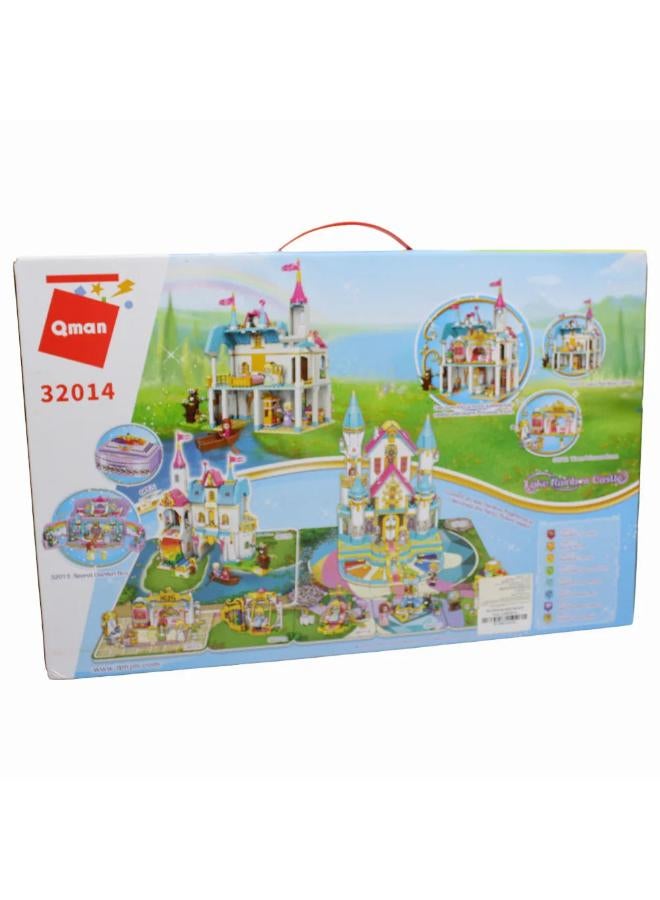 Qman Princess Leah Lake Rainbow Castle Building Blocks - 605 Pcs - Image 2