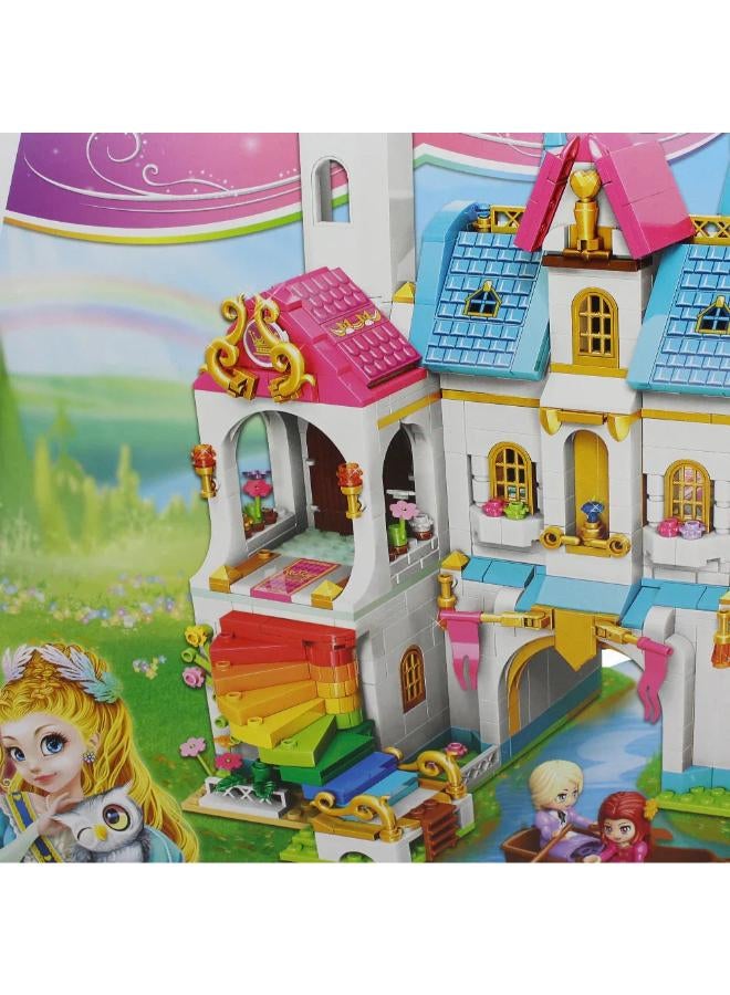 Qman Princess Leah Lake Rainbow Castle Building Blocks - 605 Pcs - Image 3