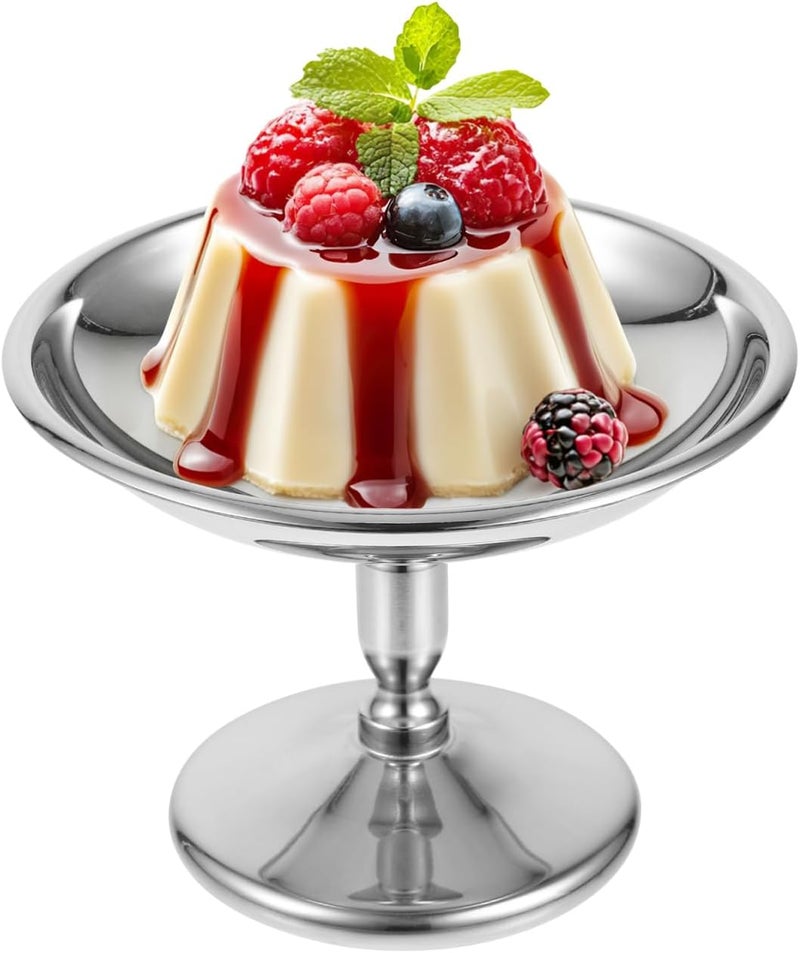 Cabilock Mini Dessert Bowls Small Ice Cream Cups High Base Dessert Cup Stainless Steel Footed Sundae Glasses Metal Dessert Plate Holder Party Favors for Candy Jelly Nuts Fruit Pudding - Image 1