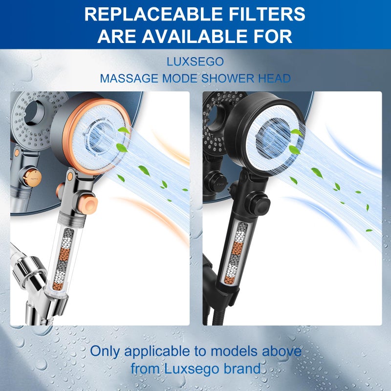 Luxsego Shower Head Filters for Skin Care Shower Head, 4 PCS PP-Cotton Filter Cartridge with Replacement Mineral Filter Beads(1oz), Ideal for Hydro Jet Filtered Showerhead Purify Hard Water - Image 3
