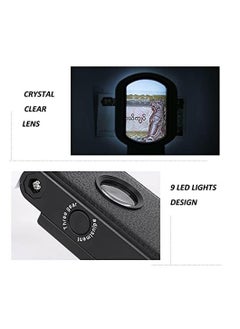 Y&D Magnifying Glass with Light, SYOSI Magnifier Hands Free, 25X 10X Rechargeable Handheld Standing Glass, Reading Book Appraisal Anti -Downsa Mirror, 9 LED Illuminated for Jewelry  - Image 4