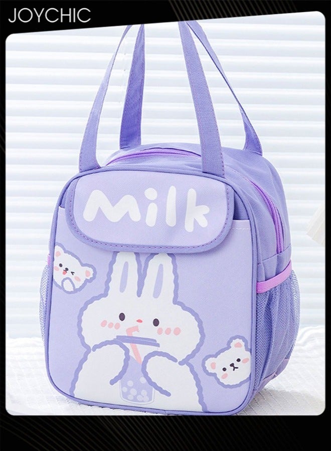 Joychic حقيبة غداء حرارية كبيرة السعة بتصميم كرتوني، مقاومة للتسرب، بإغلاق ب flap وسحاب، مناسبة للمدرسة والسفر والنزهات الخارجية - Image 1