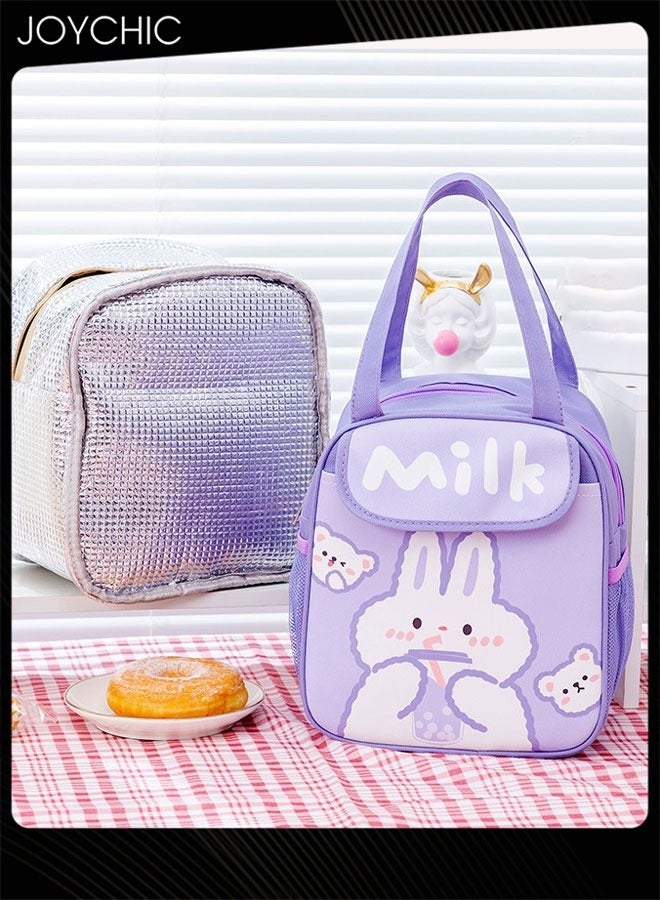 Joychic حقيبة غداء حرارية كبيرة السعة بتصميم كرتوني، مقاومة للتسرب، بإغلاق ب flap وسحاب، مناسبة للمدرسة والسفر والنزهات الخارجية - Image 3