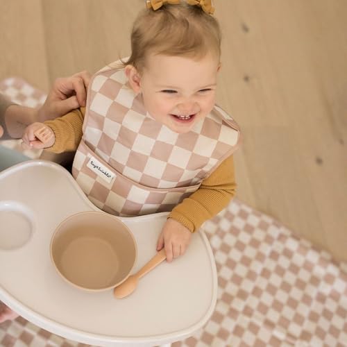 Tiny Twinkle Splat Mat for Under High Chair or Table | 44" x 44" Waterproof & Mess-Proof High Chair Mat for Baby, Machine Washable for Mealtime or Art(Beige Checkers) - Image 3