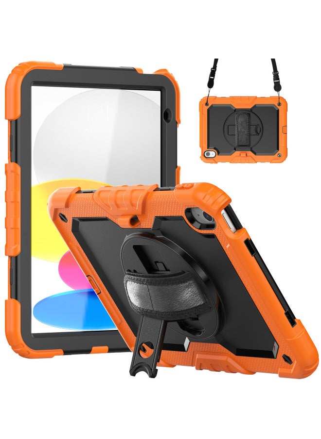 Suitable For IPad 10Th Tablet Protective Case 10.9inch Handheld 360 ° Rotating Silicone Anti-Fall Bracket Back Shell
