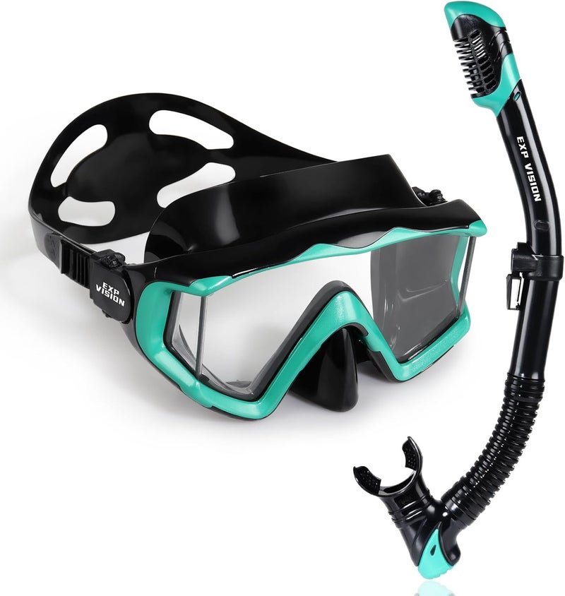 EXP VISION Schnorchelset Schnorchelausrstung fr Erwachsene, Professionelle Anti-Beschlag-Schnorchelmaske, Trockenschnorchel Tauchmaske fr Freitauchen,Schnorcheln,Schwimmen - Image 1