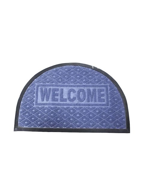 Door Mat Outdoor Mats for Home Entrance Low Profile Doormat Indoor Floor Mat Patio Entry Mat Heavy Duty Rug Garage Door Mat Outdoor Entrance Checker Assorted Shapes Dark Blue Half Round