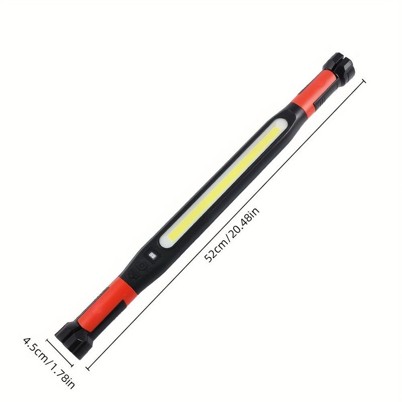 Rechargeable Magnetic Work Light Red 2pack LED Flood Light Portable Flashlight 180 Rotating Head 360 Hooks Low Voltage Operation For Camping Emergency Car Repair Jobsite Indoor Outdoor Use - Image 3