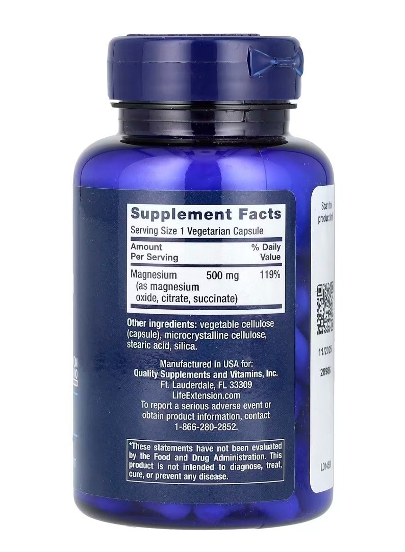 لايف إكستنشن كبسولات مغنيسيوم 500 ملجم 100 كبسولة نباتية - Image 2