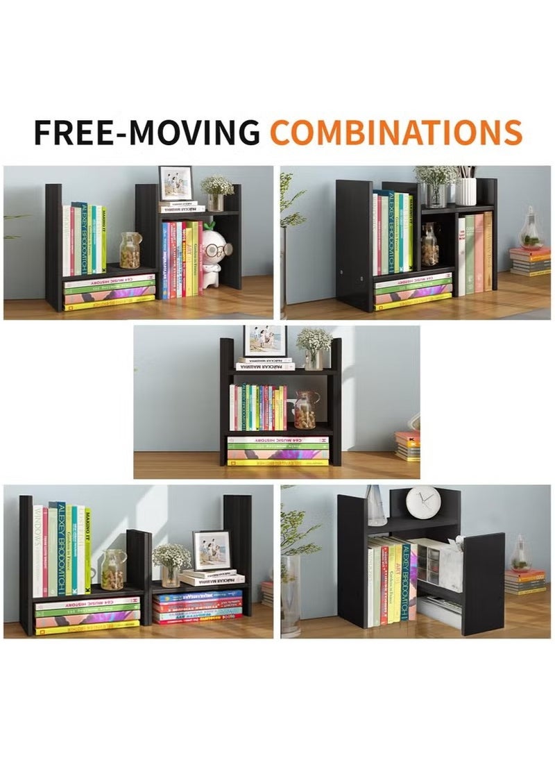 بيوينتي الخشب القابل للضبط سطح المكتب الصغير رف الكتب - Image 5