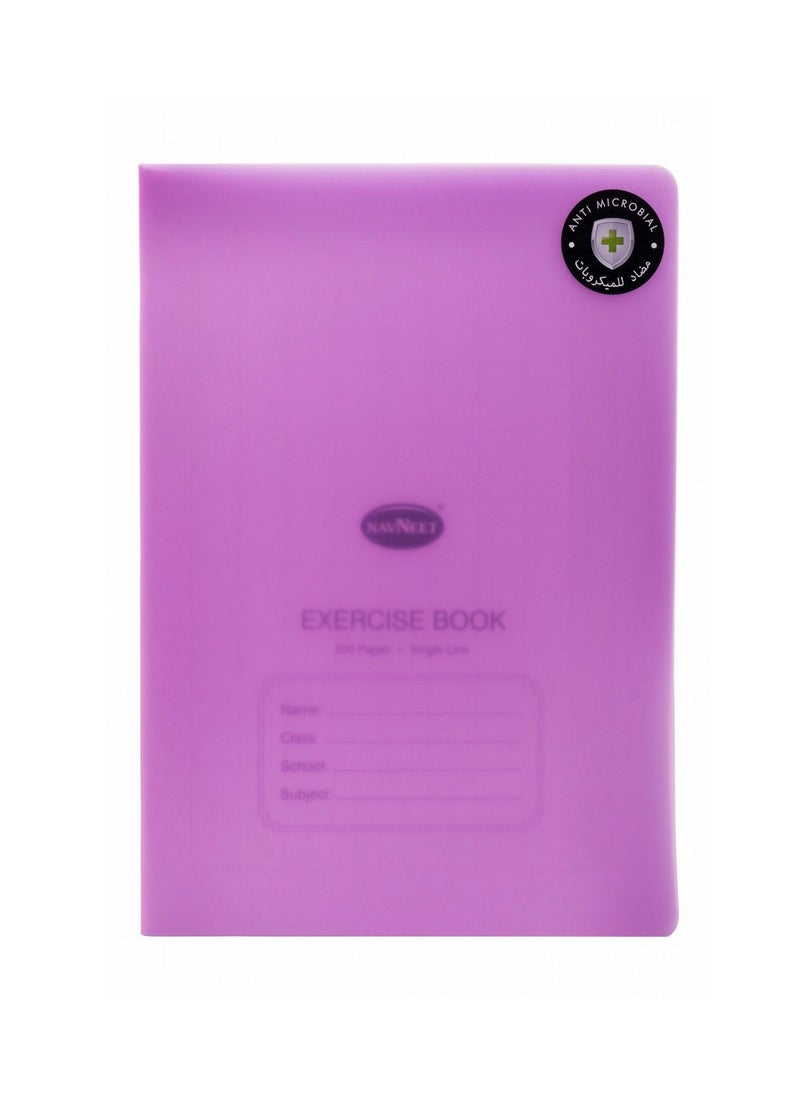 Navneet 4-Piece 200-Page A5 Single Line Exercise Book With PVC Cover Multicolour  - Image 2