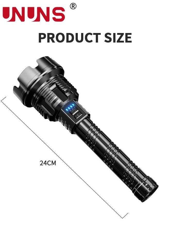 UNUNS - USB Rechargeable Led Flashlight, 50000 Lumens Super Bright High Lumens, 3 Modes, IPX6 Waterproof, Tactical Flash Light - Image 1