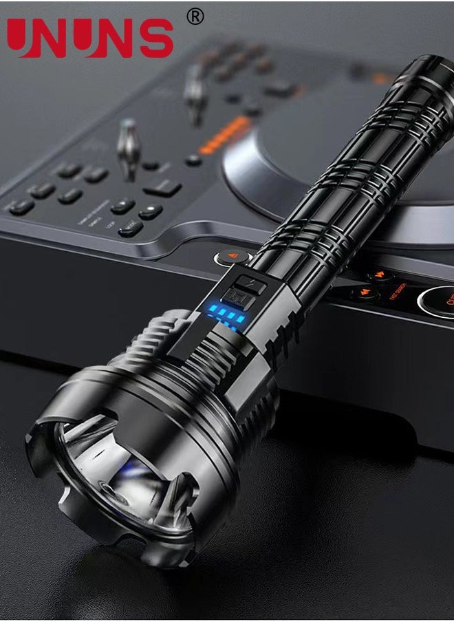UNUNS - USB Rechargeable Led Flashlight, 50000 Lumens Super Bright High Lumens, 3 Modes, IPX6 Waterproof, Tactical Flash Light - Image 1