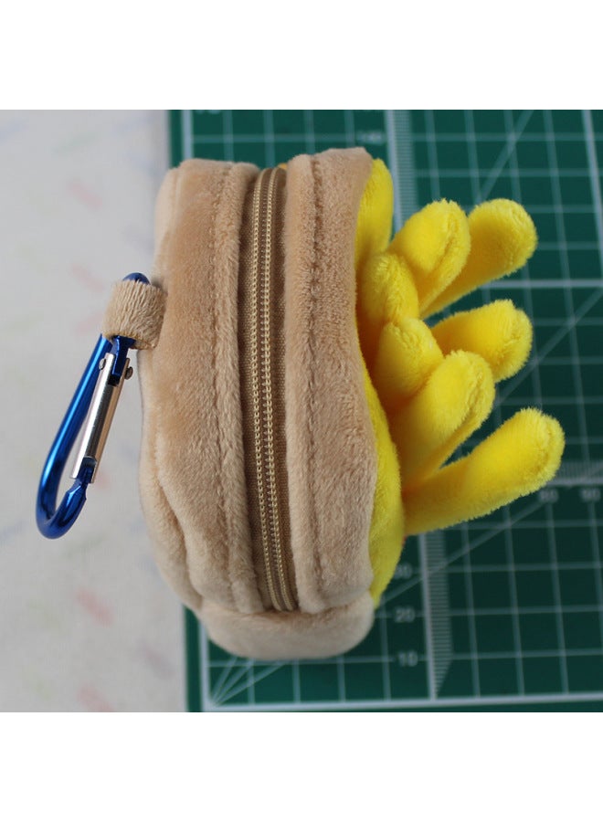 Food World Hamburger Fries Earphone Bag Cute Breakfast Wallet Creative Cartoon Plush Data Cable Coin Purse-Color:Three-dimensional Light Brown Burger-Dimensions:Consulting Customer Service - Image 4