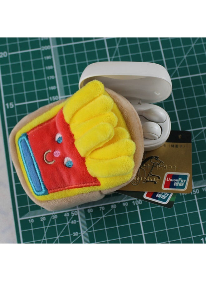 Food World Hamburger Fries Earphone Bag Cute Breakfast Wallet Creative Cartoon Plush Data Cable Coin Purse-Color:Three-dimensional Light Brown Burger-Dimensions:Consulting Customer Service - Image 5