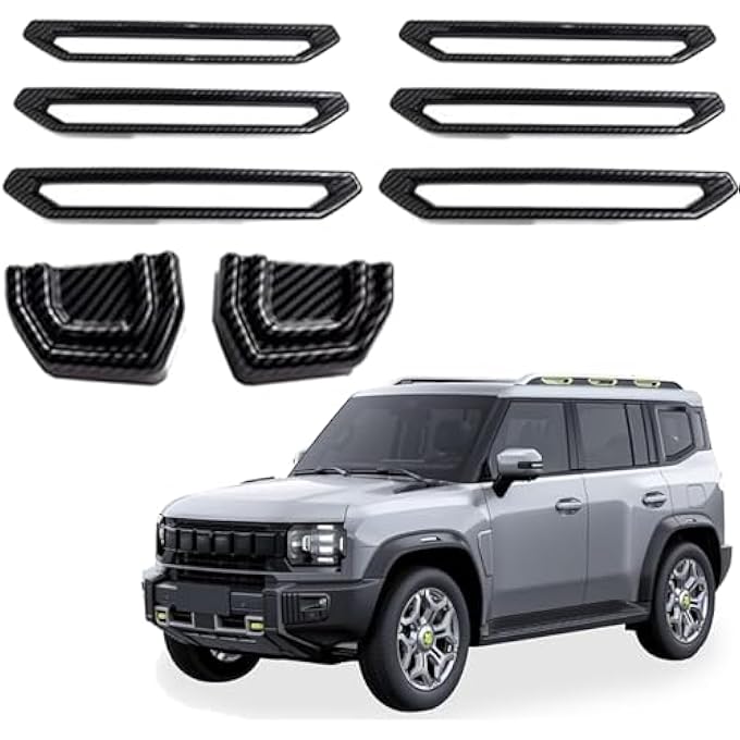 CARBON FIBER FRONT BUMPER HOOK COVER & ROOF TRAVEL RACK TRIM FRAME, COMPATIBLE FOR JETOUR T2 2023-2024, T2 JETOUR ACCESSORIES - Image 1