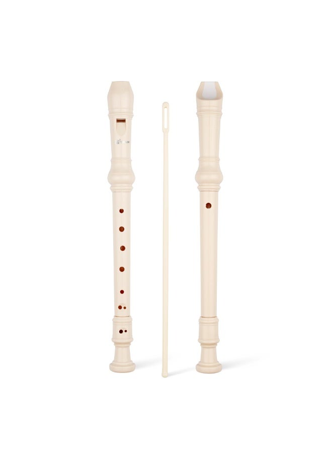Generic Soprano Recorder Instrument for Kids&Student - Fingering 8 Hole Flute ABS Descant Recorders for Beginners with Cleaning Rod and Bag, Beige  - Image 1