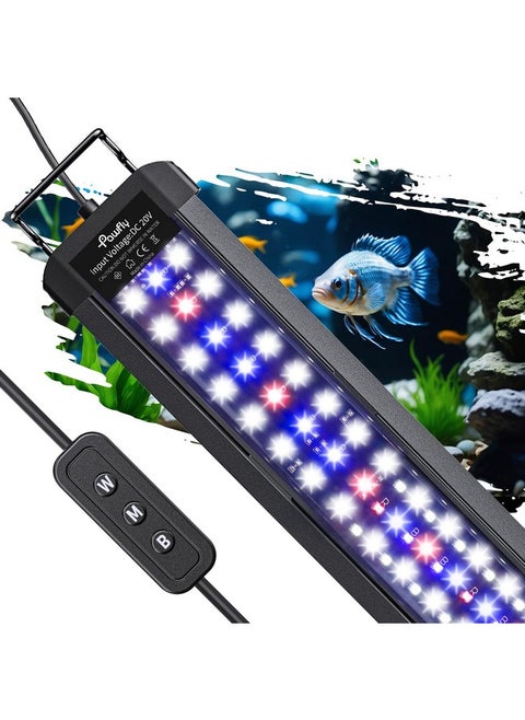 11W Aquarium Led Light For 12 To 18 Inch Fish Tanks Extendable Fish Tank Light With Full Spectrum Brilliant White Blue Red Lights With Daytime & Night Modes And Adjustable Brightness