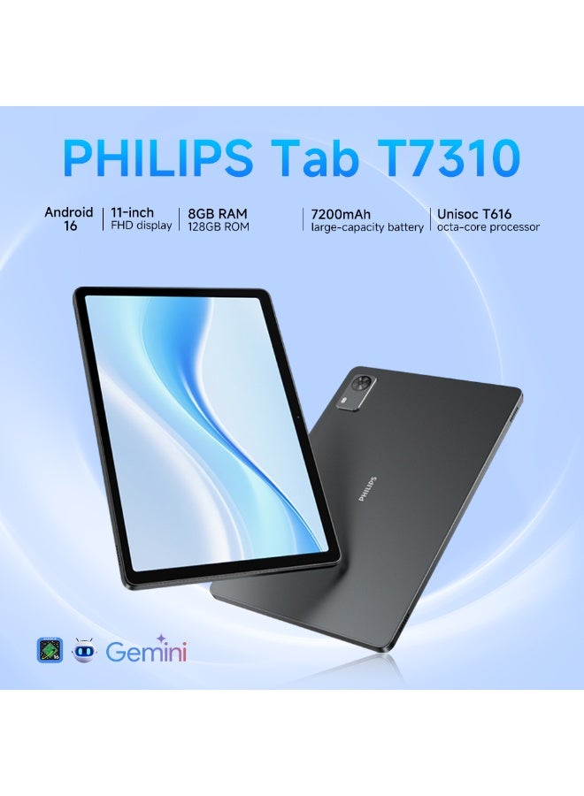 Philips T7310 Tablet 2025 11 inch Android 16 Unisoc T616 8GB RAM 128GB WiFi - Image 1
