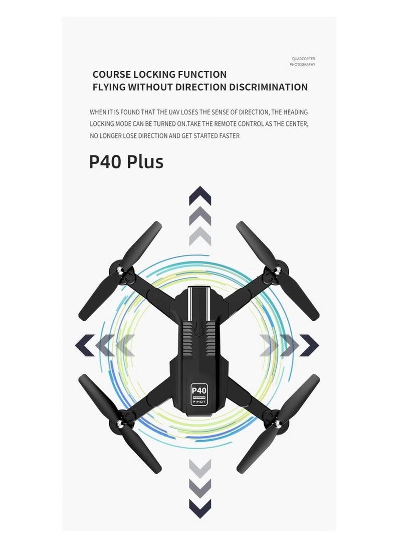 PIHOT P40 Drone with Dual Camera – Remote Camera Mode Adjustment, Visual Positioning System, 4K HD Aerial Photography, Foldable & Portable Design, Includes Travel Suitcase, Ideal for Vlogging, Aerial Shots, and Outdoor Exploration  - Image 2