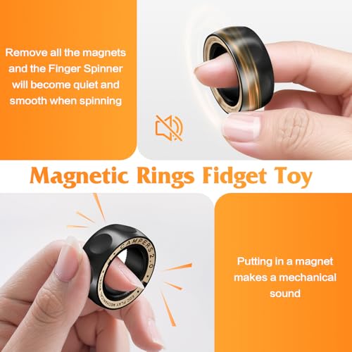 INNÃ”PLUS Upgrade Fidget Spinner for Stress Relief,Magnetic Fidget Spinner Rings with Relax Sounds,Stainless Steel Ring Toy Stress Anxiety EDC Relief Slider Tool, Gifts for Adults - Image 5