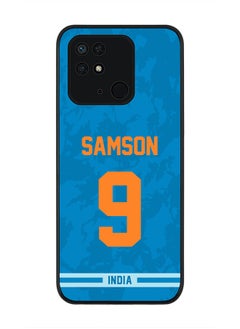 Rugged Black Edge Case for Redmi 10C 4G , Slim fit Soft Case Flexible Rubber Edges Thin Cover - Player Name - Sanju Samson, Jersey Number- 9