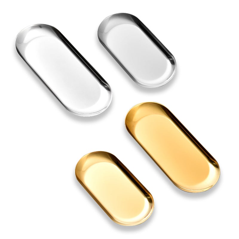 Stainless Steel Plate: Gold Middle Size Food Grade Durable Unbreakable Dish - Kids Safe Smooth Rounded Edges Multipurpose Tray for Home Kitchen Kids Daily Use - Image 3