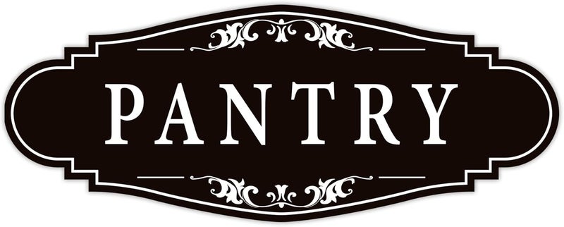 LUHIMO Pantry Door Sign Sticker for Kitchen, Self-adhesive Farmhouse Pantry Decor for Home，Waterproof Vinyl Food Storage Decals for House Area, Glass/Wooden Door, Restaurant （Black） - Image 1