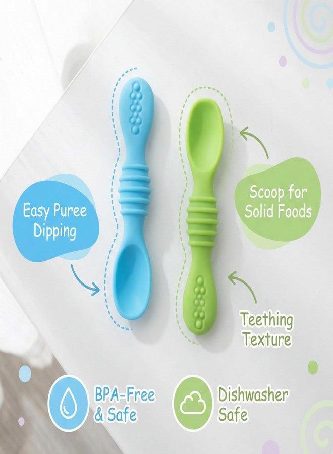 Chic Buddy Feeding Spoon Set for Baby 6 to 12 Months - BPA-Free Silicone Kids Spoon, Gum Friendly, Teething Relief -Chic Buddy - Image 4