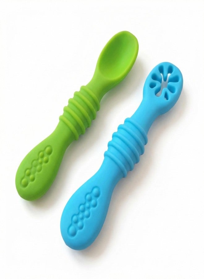 Chic Buddy Feeding Spoon Set for Baby 6 to 12 Months - BPA-Free Silicone Kids Spoon, Gum Friendly, Teething Relief -Chic Buddy - Image 1