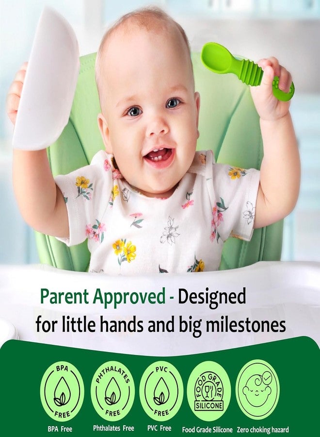 Chic Buddy Feeding Spoon Set for Baby 6 to 12 Months - BPA-Free Silicone Kids Spoon, Gum Friendly, Teething Relief -Chic Buddy - Image 5