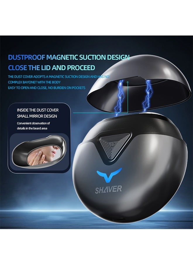 JCB CHIC Electric Mini Shaver for Men,Mini Pocket Razor,Dual Floating Head Compact Shaver-LED Power Display,Waterpoof Body&Magnetic Easy Clean,Great for Travel,car,Home - Image 3