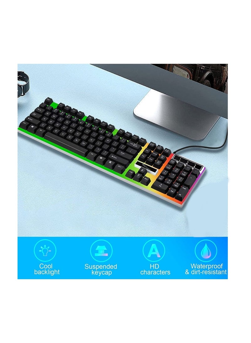 Huitich G21 Wired Gaming Keyboard – Mechanical Feel, RGB Backlit USB Plug & Play - Image 2