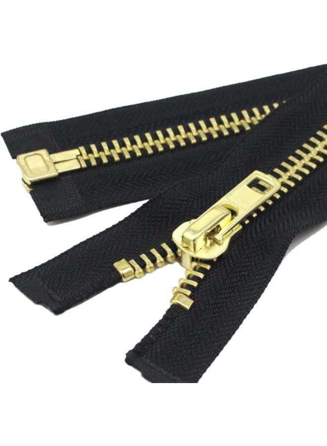 #10 32 Inch Brass Separating Jacket Zipper Right Handed Heavy Duty Metal Zipper for Men's Jackets Coats Sewing Crafts (32" Right Hand) - Image 1
