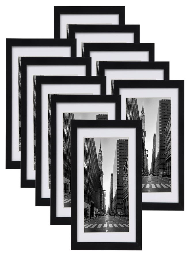 Giftgarden Black 5x7 Picture Frame Set of 10, Matted to 4x6 Picture with Mat or Multi 5x7 Photo without Mat, Wall Hanging or Tabletop Display - Image 1