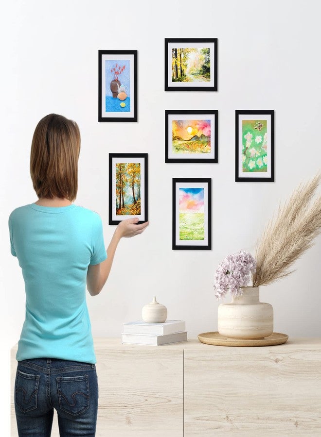 Giftgarden Black 5x7 Picture Frame Set of 10, Matted to 4x6 Picture with Mat or Multi 5x7 Photo without Mat, Wall Hanging or Tabletop Display - Image 5