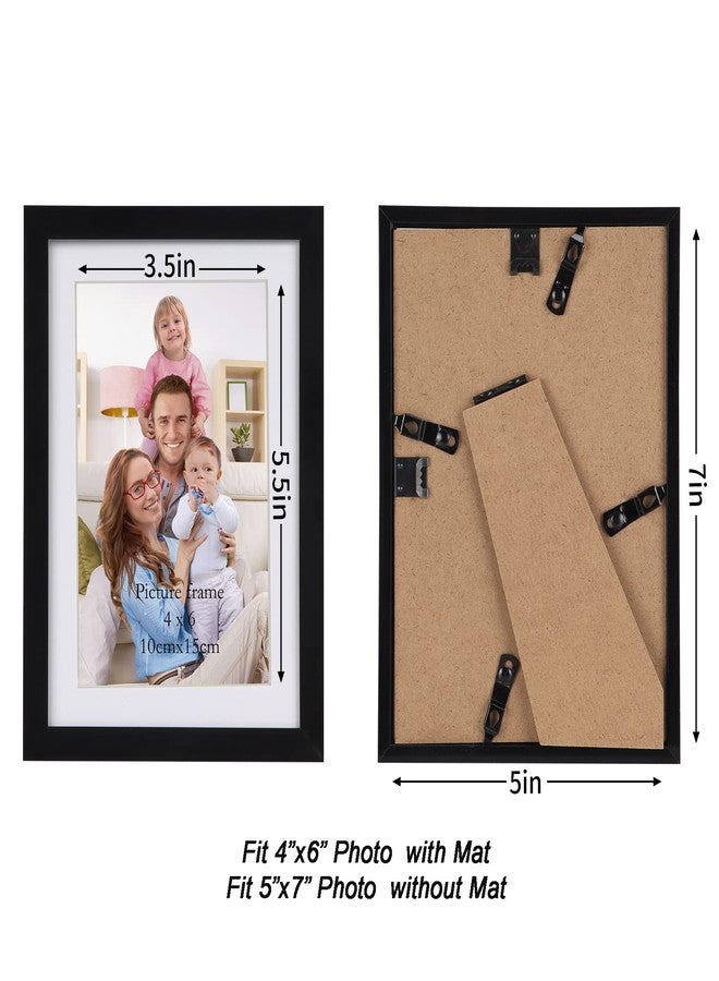 Giftgarden Black 5x7 Picture Frame Set of 10, Matted to 4x6 Picture with Mat or Multi 5x7 Photo without Mat, Wall Hanging or Tabletop Display - Image 2