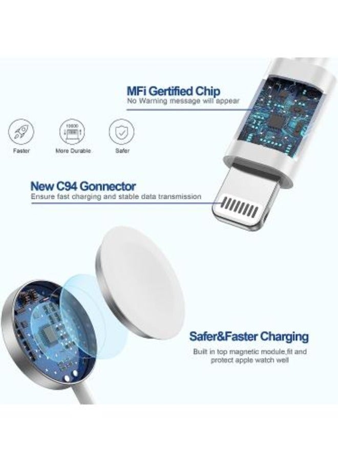 General 2-in-1 USB-C Fast Charger for Apple Watch  iPhone - 6FT Magnetic Charging Cable with 15W Wall Adapter  - Image 3