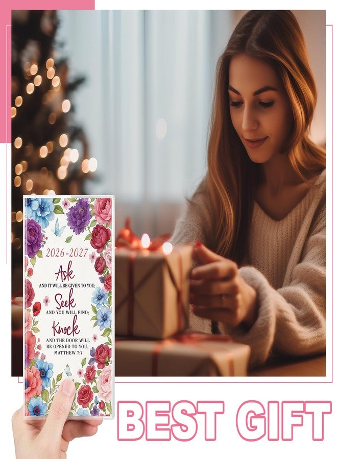 ReliThick 2026 Pocket Calendar for Purse Small Monthly Planner for Women Handy Weekly Pocket Planner Journal Notebook Christmas New Year Gift Sister Friends Women (2026-2027,Bible Floral) - Image 5
