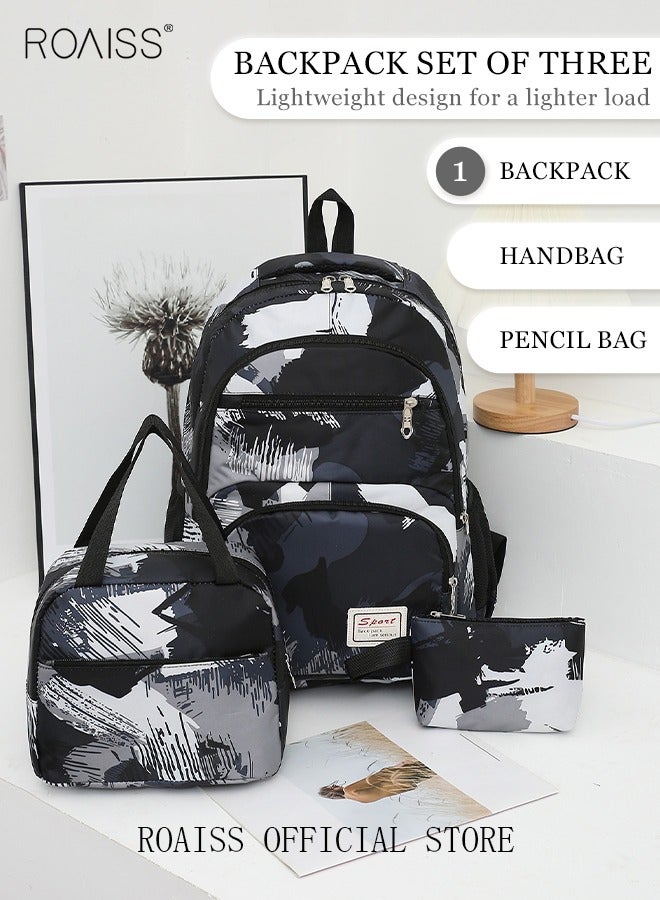 رويس ثلاثة أقطاع من حقيبة ظهر ذات سعة كبيرة تناسب مع أكياس معزولة غداء ومقلمة وهي حقيبة مدرسية لطالب مدرسة متوسطة وطلاب كلية - Image 1