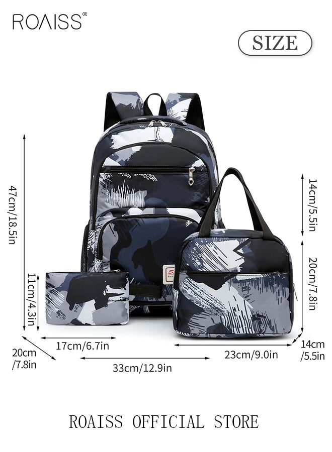 رويس ثلاثة أقطاع من حقيبة ظهر ذات سعة كبيرة تناسب مع أكياس معزولة غداء ومقلمة وهي حقيبة مدرسية لطالب مدرسة متوسطة وطلاب كلية - Image 2