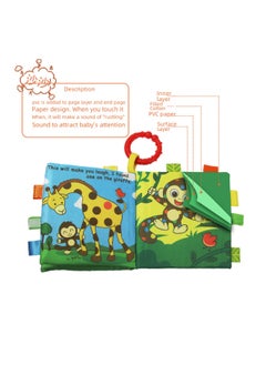 Generic Baby's Fun Animal Cloth Book Sound BB Set Paper Cloth Book Infant Early Education Enlightenment Three-dimensional Cloth Book English-Color:Lion  - Image 3