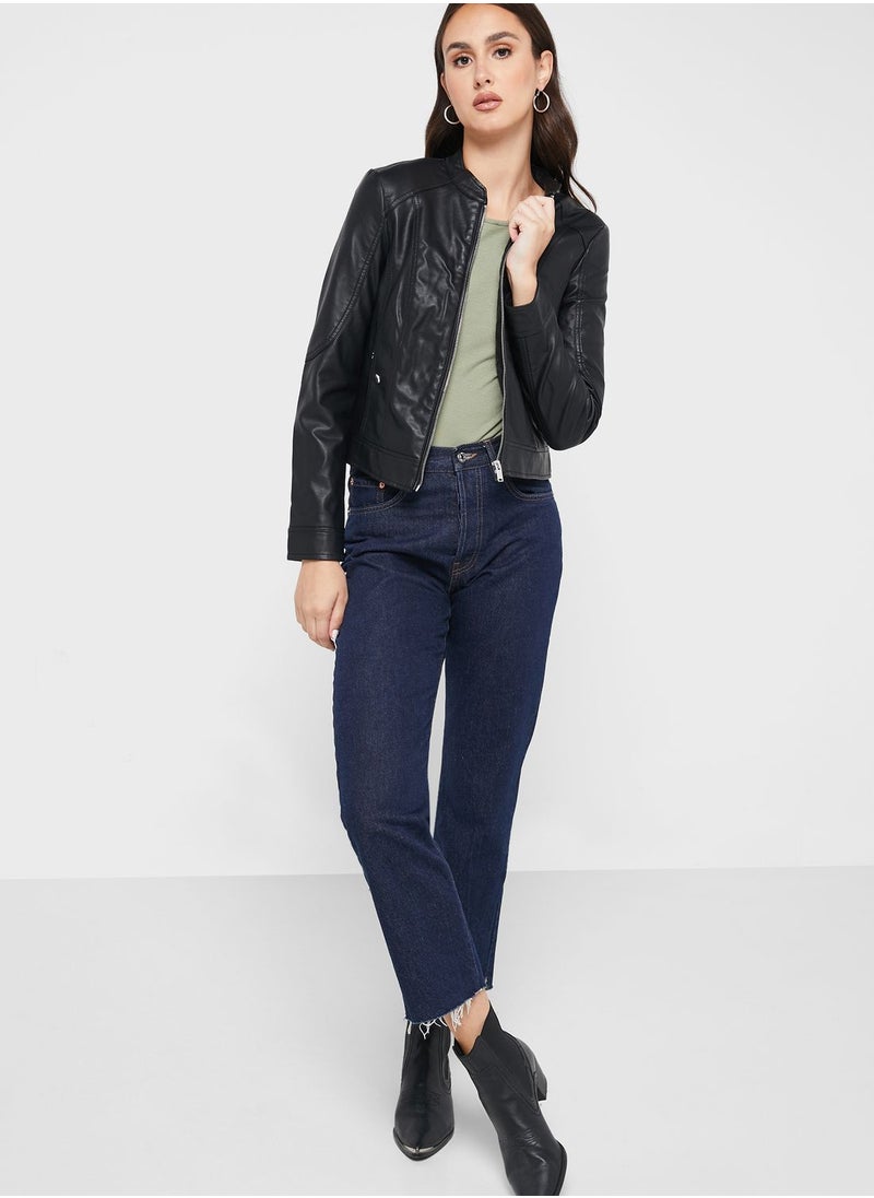 VERO MODA - Zip Through Pu Jacket - Image 1