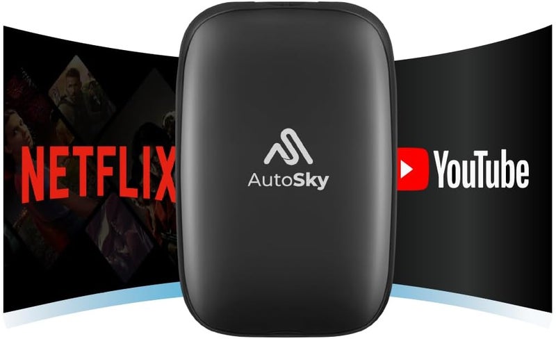AutoSky Wireless CarPlay and Android Auto AI Box Lite - Supports Netflix and YouTube - Image 1