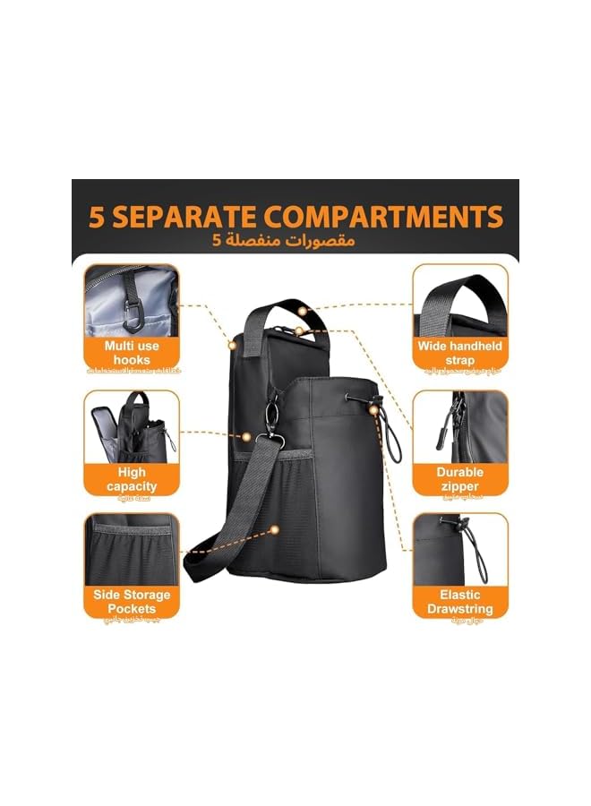 S-TOP Magnetic Gym Water Bottle Holder Bag with Phone Pockets & Accessories Organizer, Adjustable Strap for Men/Women Fitness Accessories for Gym - Image 2