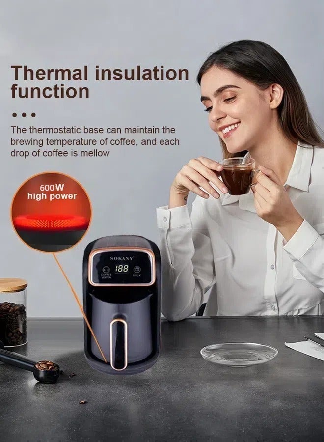 سوكاني ماكينة صنع القهوة التركية ، وعاء قهوة كهربائي ، 600 واط SK-04015 ، أسود - Image 4