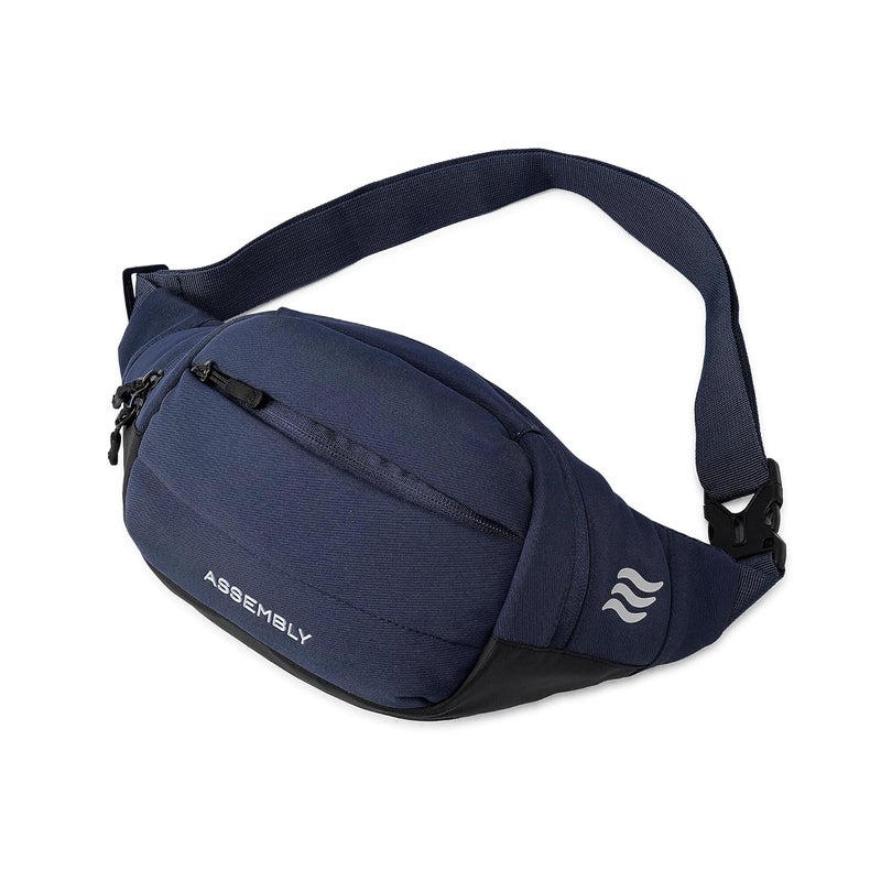 THE ASSEMBLY Assembly Unisex Cross Body Fanny Pack with Adjustable Strap (38.5 cms) | Padded Waist Bag with Zipper Pockets for Comfort Travel -Float(Cobalt) - Image 1