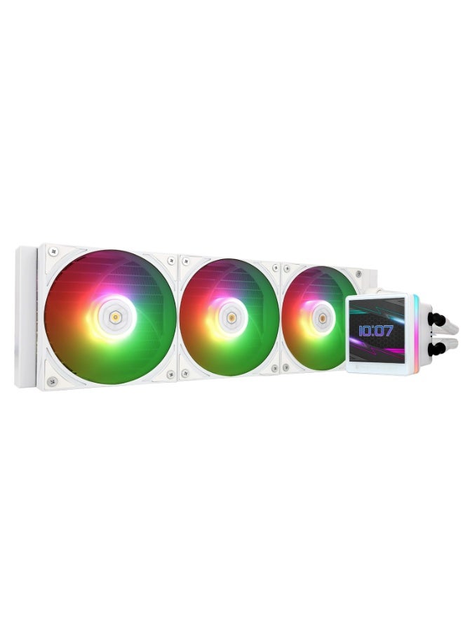 Thermalright Thermalright Grand Vision 360 ARGB White CPU AIO Cooler, 360mm Liquid Cooling System, 3.4" IPS LCD Screen (480x480), High-Performance Pump, for AMD AM5 & Intel LGA 1700/1851  - Image 1