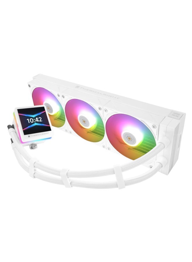 Thermalright Thermalright Grand Vision 360 ARGB White CPU AIO Cooler, 360mm Liquid Cooling System, 3.4" IPS LCD Screen (480x480), High-Performance Pump, for AMD AM5 & Intel LGA 1700/1851  - Image 2